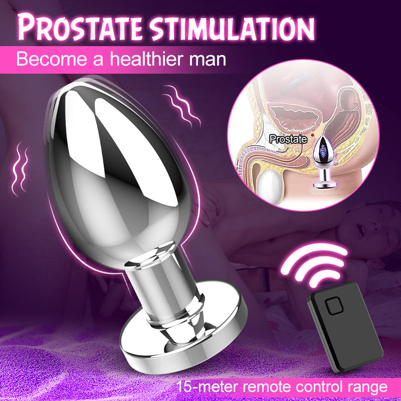 Metal Case Anal Vibrator with 10 Vibration Modes for Both Men and Women