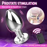 Metal Case Anal Vibrator with 10 Vibration Modes for Both Men and Women