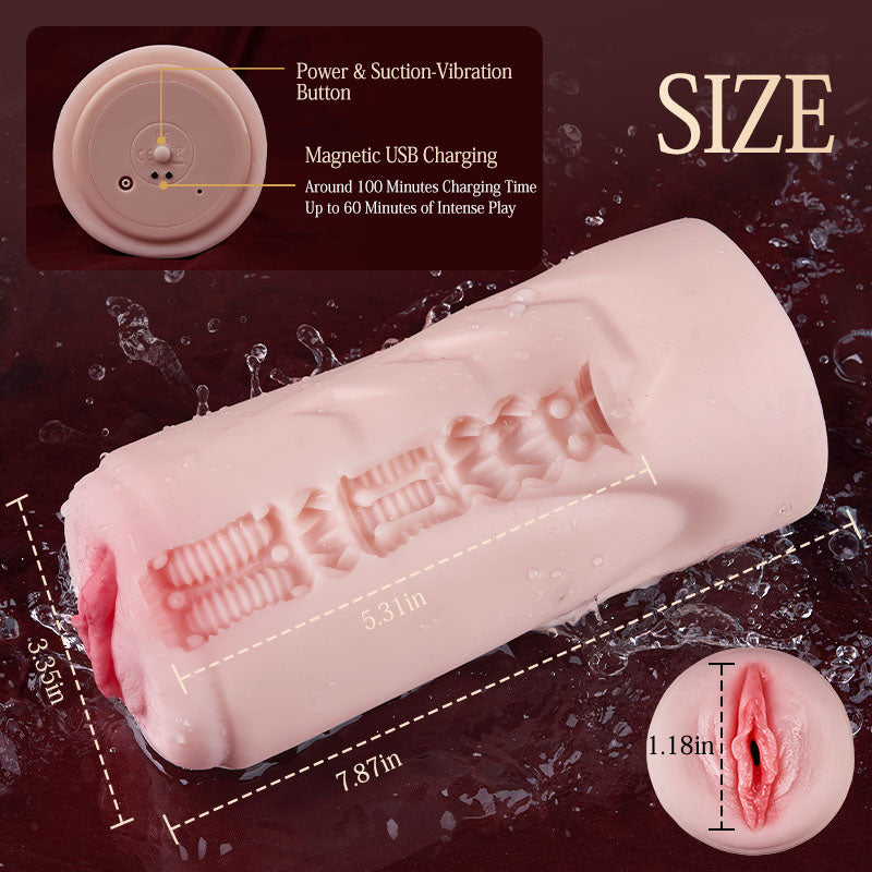 【Realistic Vaginal】Vacuum Momoka 5 Suction  5 Vibration Realistic Vaginal Electric Masturbator