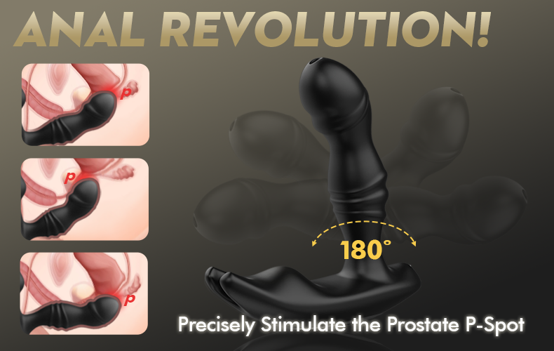 Tango - Variable Speed Vibrating Male Prostate Toy with 180° Adjustable Shaft