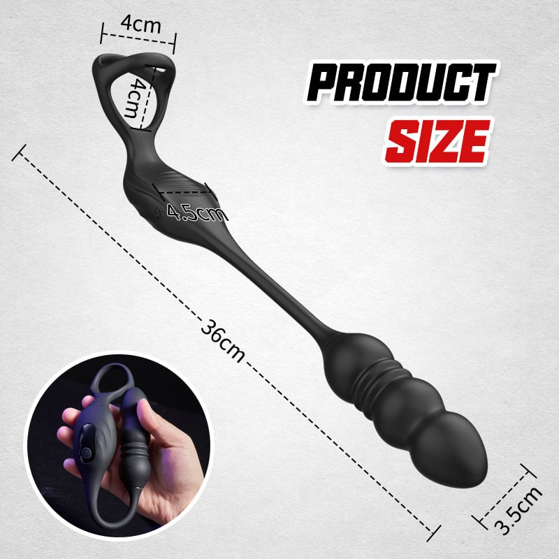 【Free lube!】Mike 9 Thrusting & Vibrating Wearable Prostate Massager with Cock ring