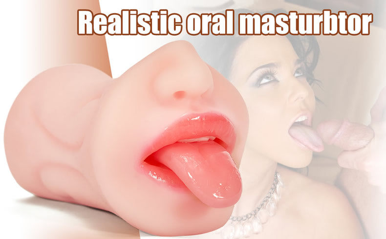 5.9 Inch Pocket Pussy Realistic Mouth with 3D Teeth and Tongue
