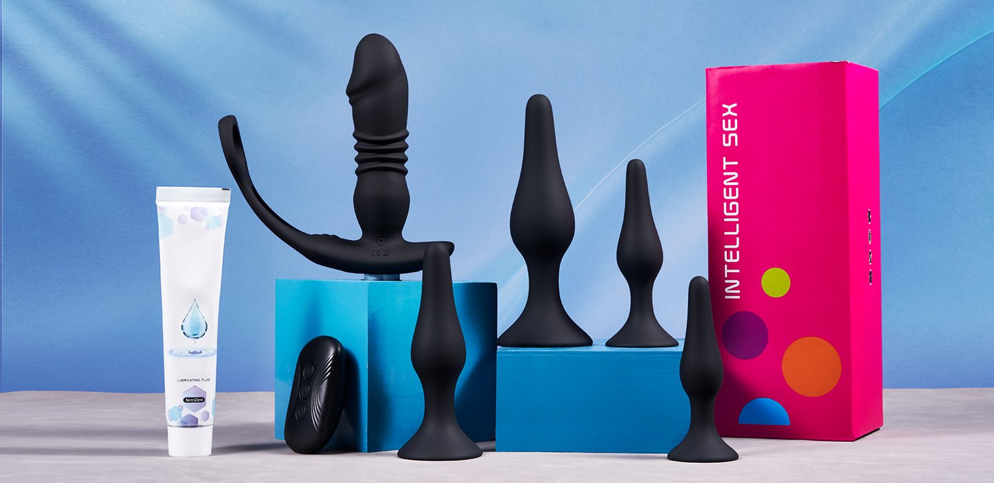 6 in 1 Prostate Massager Anal Plug Set with Lubricant