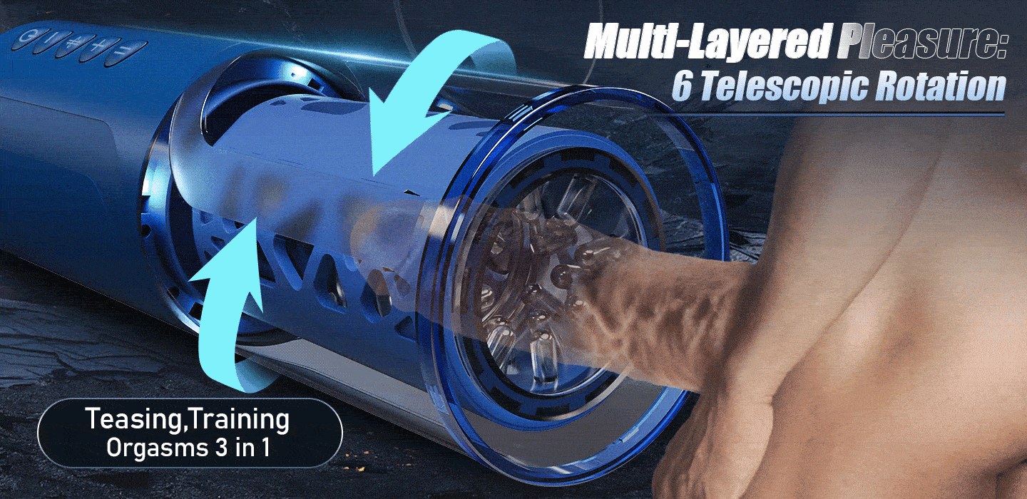 Enduro - 6 Bi-Directional Telescopic Rotation Masturbator with Suction Base