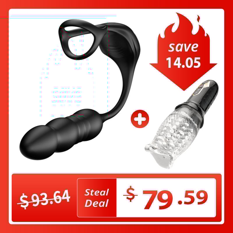 【Free lube!】Mike 9 Thrusting & Vibrating Wearable Prostate Massager with Cock ring