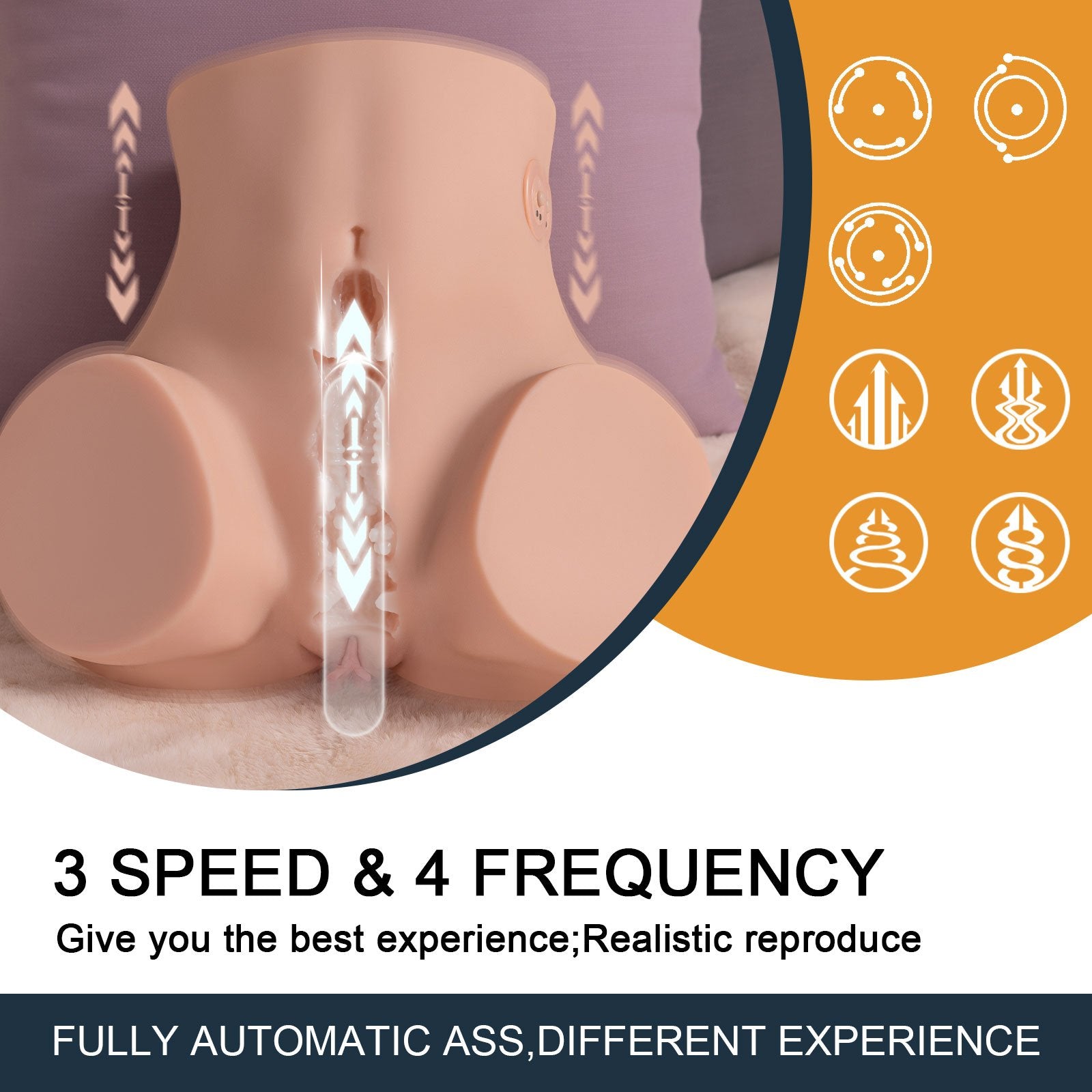 Paisley 16.42Lbs Electric Big Butt 3Speed 4Frequency Lifelike Soft Real Skin