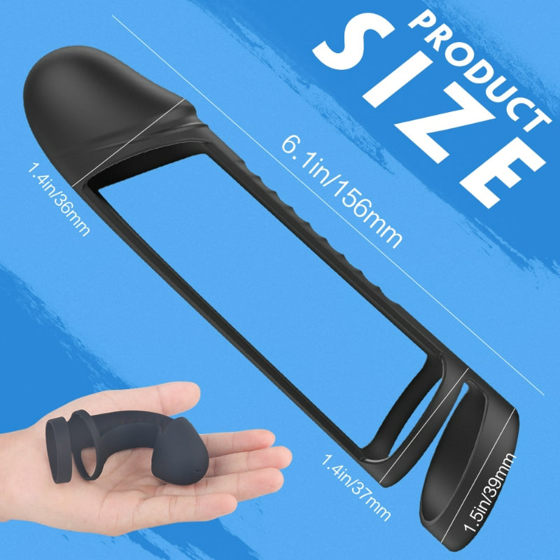 Silicone Double Cock Ring Glans Coverage For Men Erection