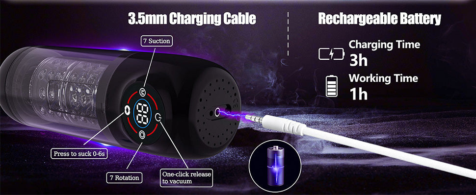 Seductive Succubus 7 Rotating 7 Sucking Lcd Display Pumps & Enlargers  Automatic Male Masturbator