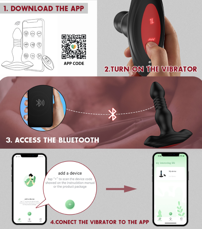 3 Thrusting 10 Vibration App Control Anal Prostate Massager