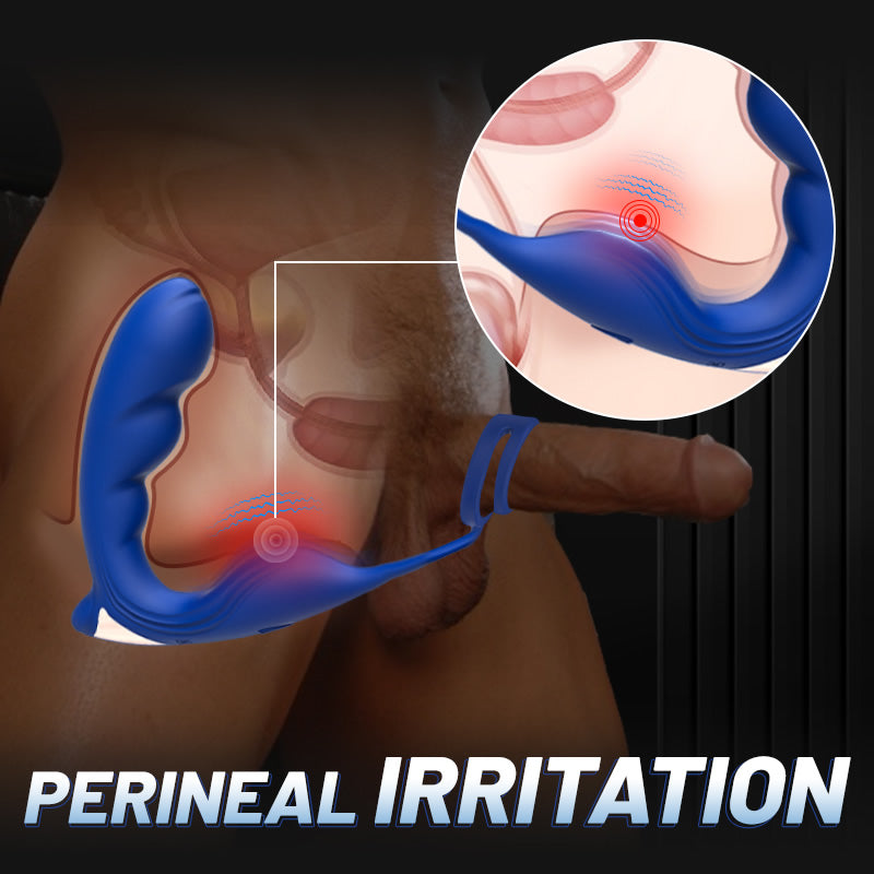 Blue Wing Head Spinning Bead Vibrating Prostate Massager