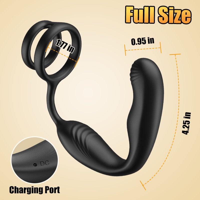 Leonard-360° Rotating Vibrating Wearable Prostate Massager with Dual Cock Ring