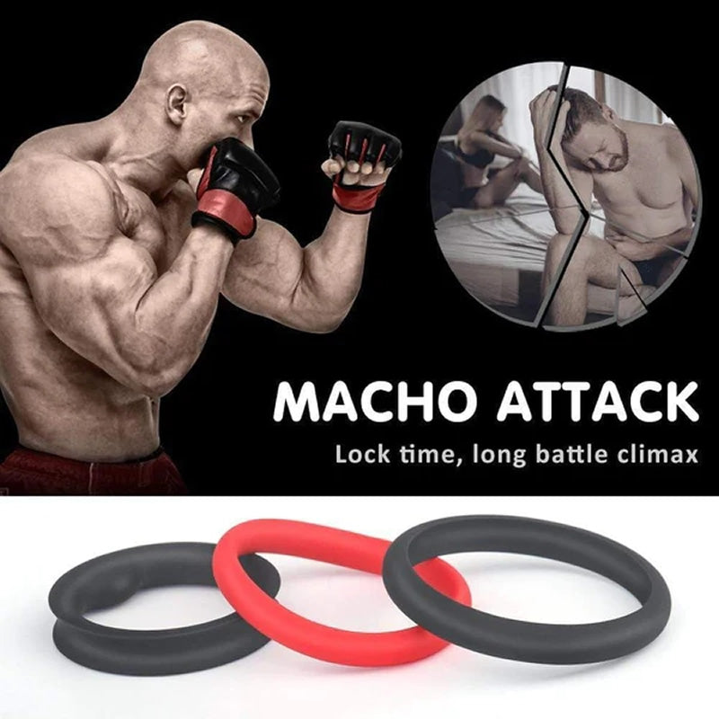 Harles 1.5 Inch Premium Stretchy Longer Harder Stronger Erection Cock Ring Set 3 Pieces