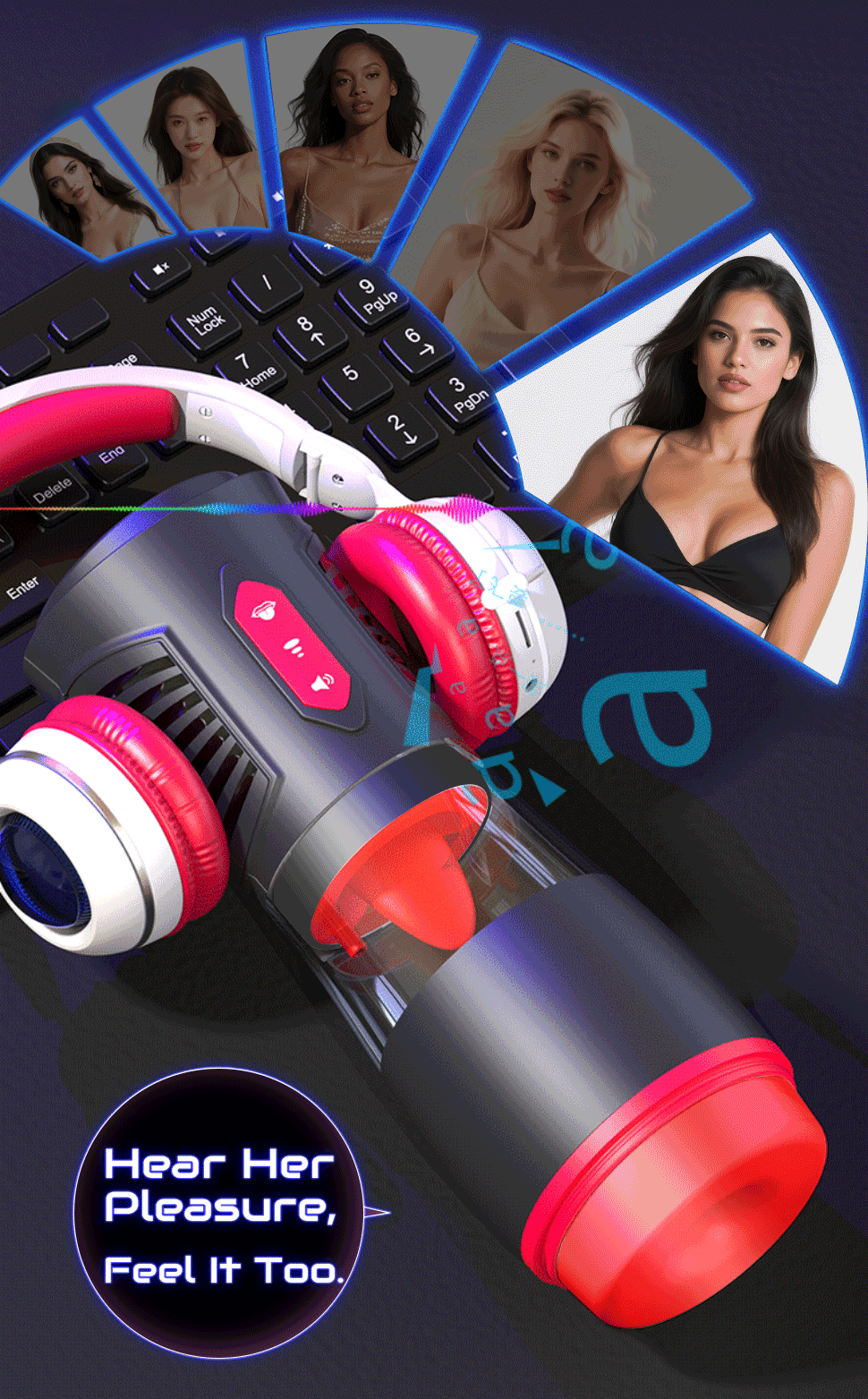 [Partner Play] LickMe Phone Holder 4 Suction 7 Tongue-Licking Voice Function Masturbator