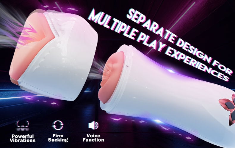 Allure 3 IN 1 Split Design 5 Sucking 7 Vibrating Vocable Automatic Masturbator Pocket Pussy