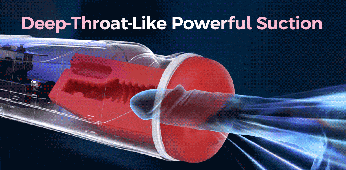 [6.35 IN Depth] F01 Valkyrx 6 Suction 9 Vibration Red Lip Extra Weight Inner Sleeve Masturbators