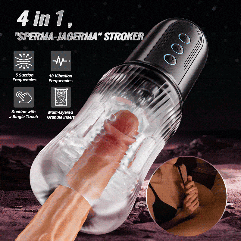 [FREE SHIPPING] Dual Vibrating Eggs 5 Sucking 10 Vibrating Deep Throat Masturbator