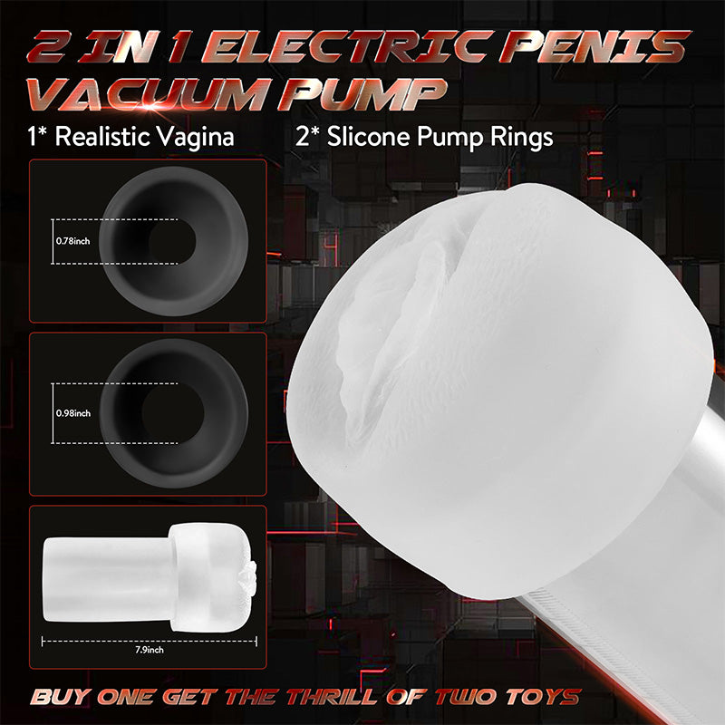 5 Pressure Adjustable Pressure 3 Replacement Heads Electric Penis Pump