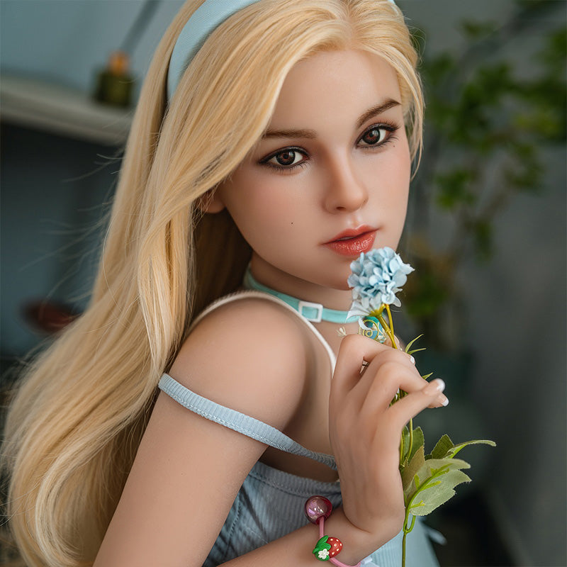 Emily – Movable Jaw 150CM Sex Doll C-Cup Blonde Hair & Innocent Eyes for Ultimate Oral Pleasure