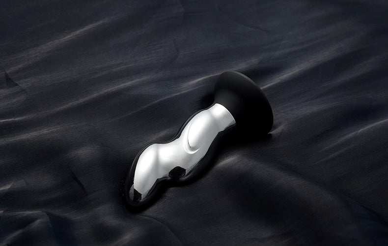 Aluminum 10 Vibrating Remote Control Anal Vibrator with Suction Base