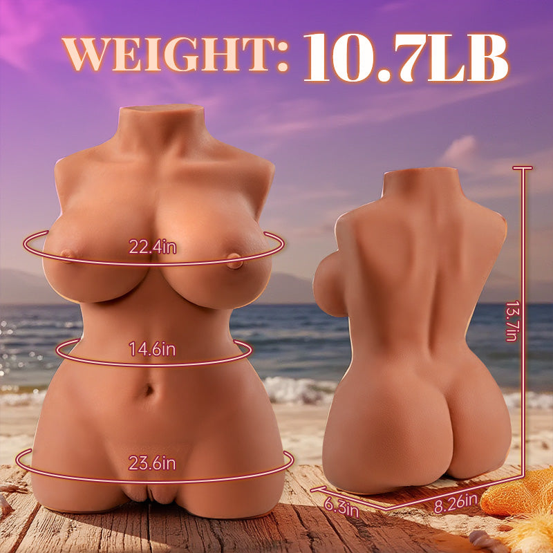 【Free Lube！！】10.7 lbs Brown Teardrop Boobs Realistic Masturbator