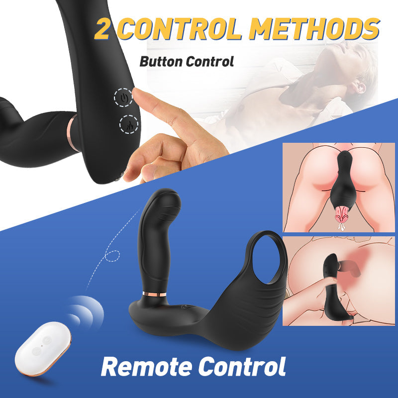 Wild Wind 7 Vibrating 7  Pulsating Balls Cock Ring Prostate Anal Massager