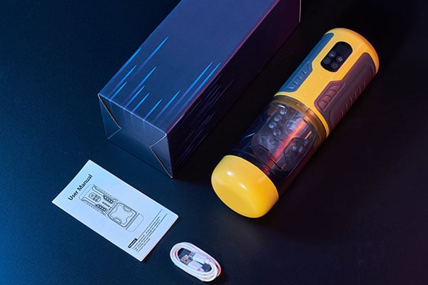 Spark - Amber Flash 3 Thrusting & Rotation 7 Vibration Masturbator Adult Sex Toys For Men