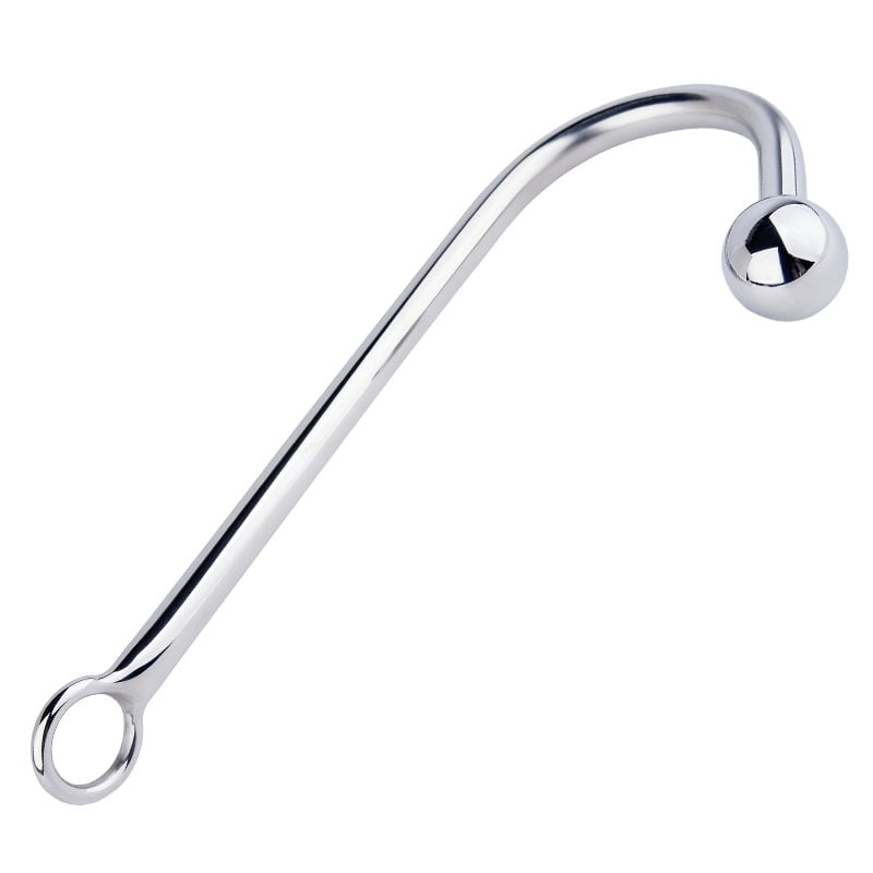 Stainless Steel Anal Hook, Polished Metal Anal Ball Plug BDSM for Couples