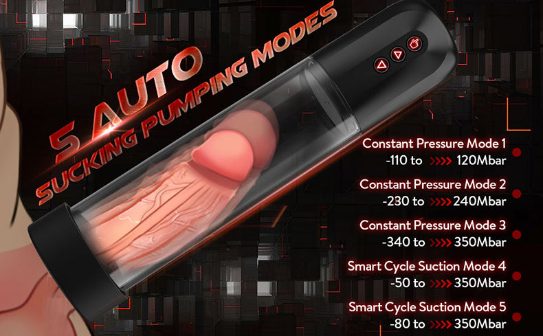 5 Pressure Adjustable Pressure 3 Replacement Heads Electric Penis Pump
