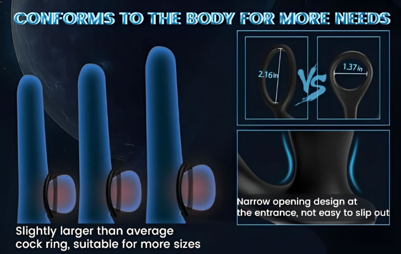 FEALY 7 Vibrations & 7 Thrusts Cock Ring Prostate Massager