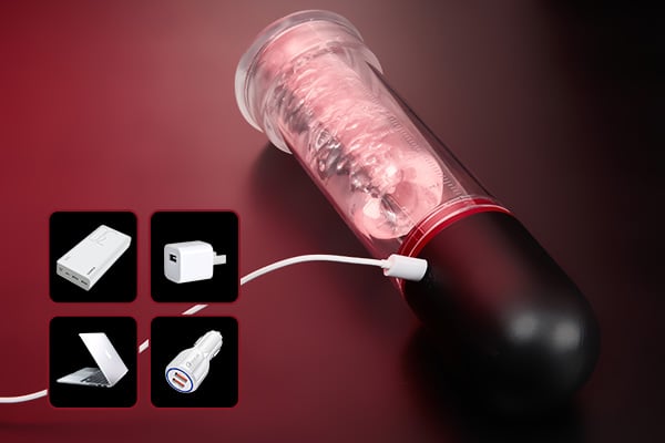 Vibrating & Sucking 2 IN 1 Lips Penis Pumps Male Sex Toys