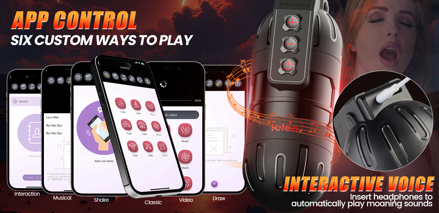 Leten 10 Vibrating Masturbator and Pussy Pockets 2 in 1 APP Control