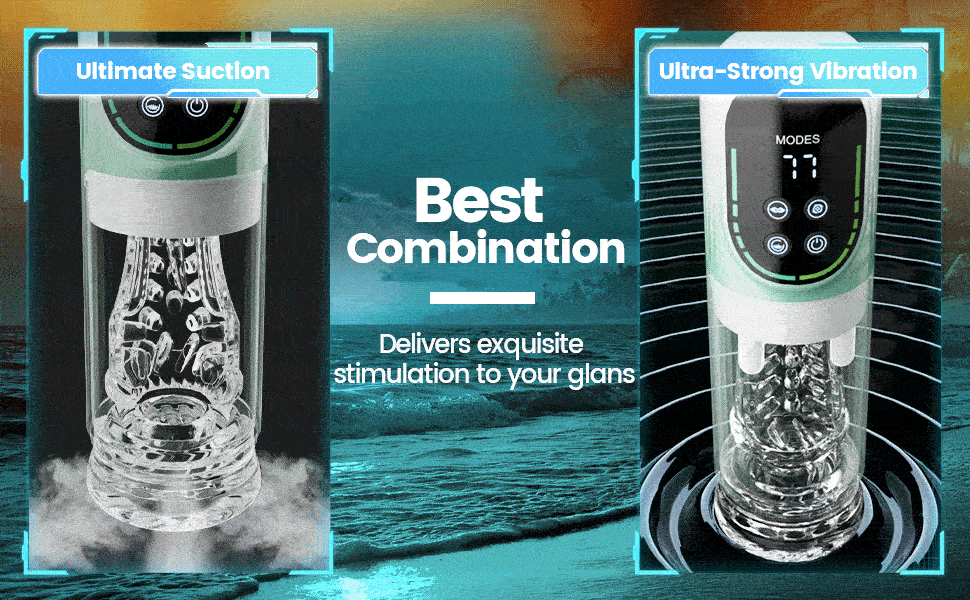 Starry Gaze 4 in 1 Dual Egg Vibrator Rotating Thrusting Suction Masturbator male sex toys