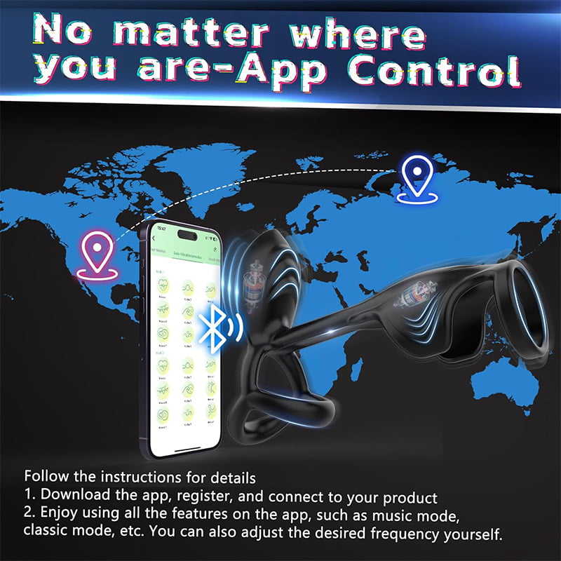 Couple Use APP Control 10 Vibrating Male Silicone Penis Ring