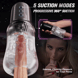 [FREE SHIPPING] Dual Vibrating Eggs 5 Sucking 10 Vibrating Deep Throat Masturbator