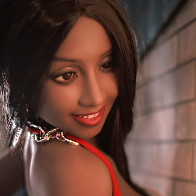 Black Skin 158cm A Sunny Smile And A Curvy Figure On The Beach TPE Sex Doll