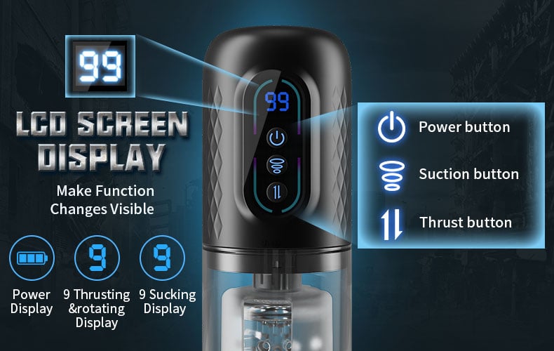 9 Rotating & Thrusting & Sucking Masturbator Male Men Sex Toy