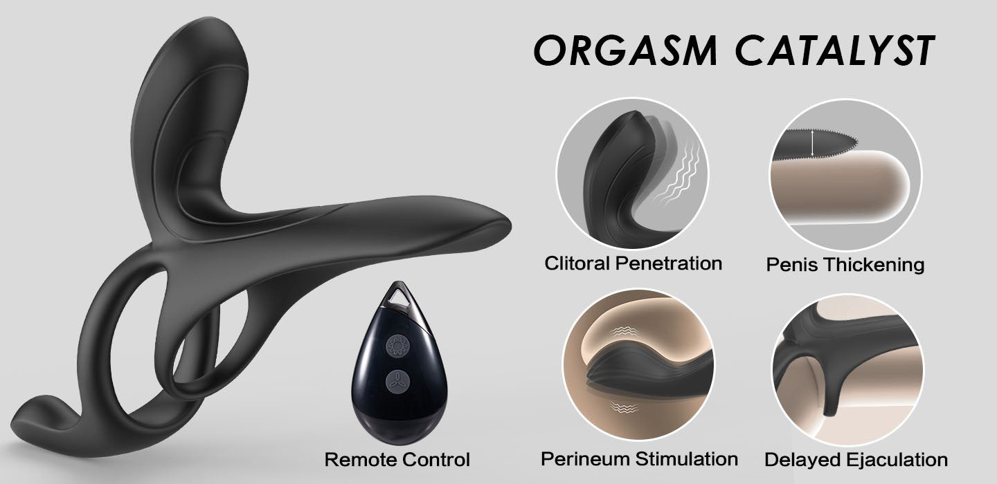 Maxwell 9 Vibration Couple Vibrator Penis Ring for Perineum C-spot G-spot Stimulation