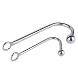 Stainless Steel Anal Hook, Polished Metal Anal Ball Plug BDSM for Couples