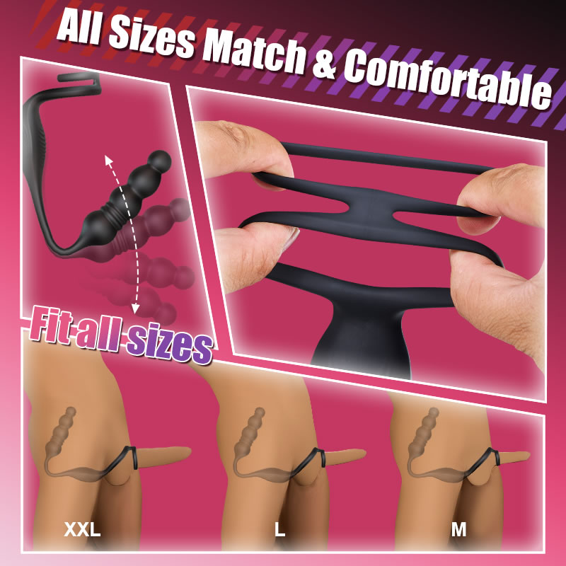 Horsfall - 9 Thrusting & Vibrating Prostate Massager with Dual Cock Ring Anal Toy