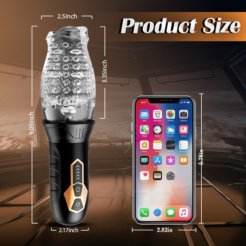 【FREE SHIPPING】- TORNADO-Gawk Gawk 5 Rotating ＆10 Vibrating Sex Toys for Men Oral Sex Male Masturbators