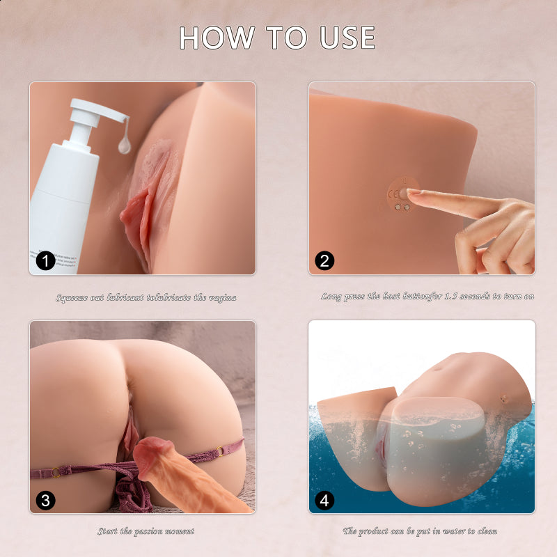 【1:1 Super Big Butt Strong Stimulation Dual Channel】11.6kg/25.57lb 1:1 Realistic Electric Big Butt
