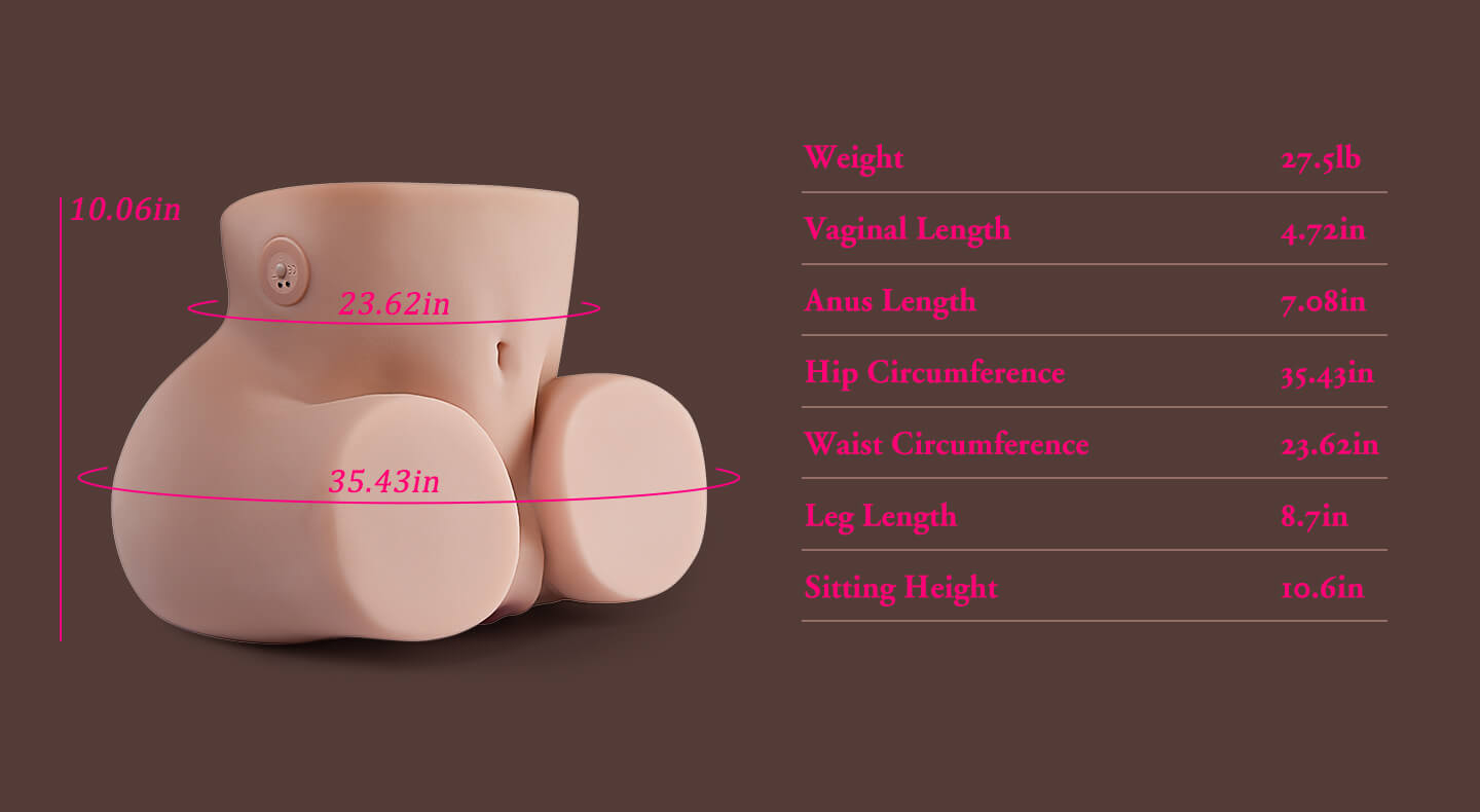 【Lily Electric 1:1 Large Life-Size Milf Butt】5Suck 5Vibrator Dual Function 27.5 lb Big Ass with Anus Pussy Life-like But