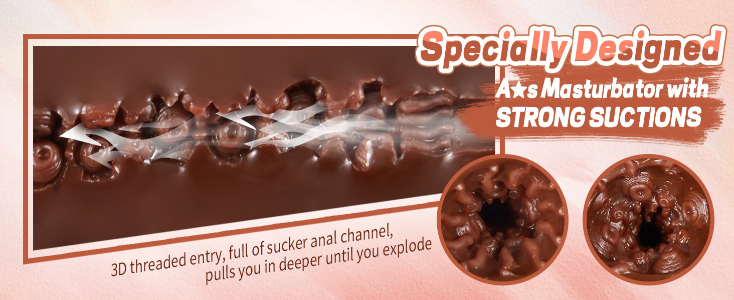 Elowen Realistic Butt Chocolate Anal Male Masturbator 4.5 LBS