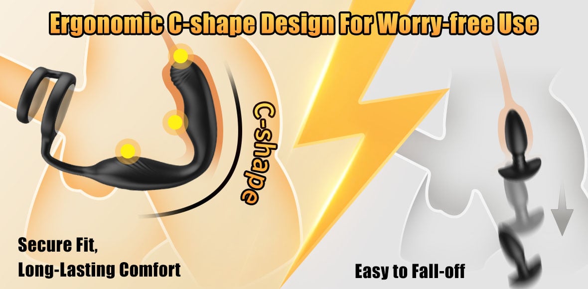 Leonard-360° Rotating Vibrating Wearable Prostate Massager with Dual Cock Ring