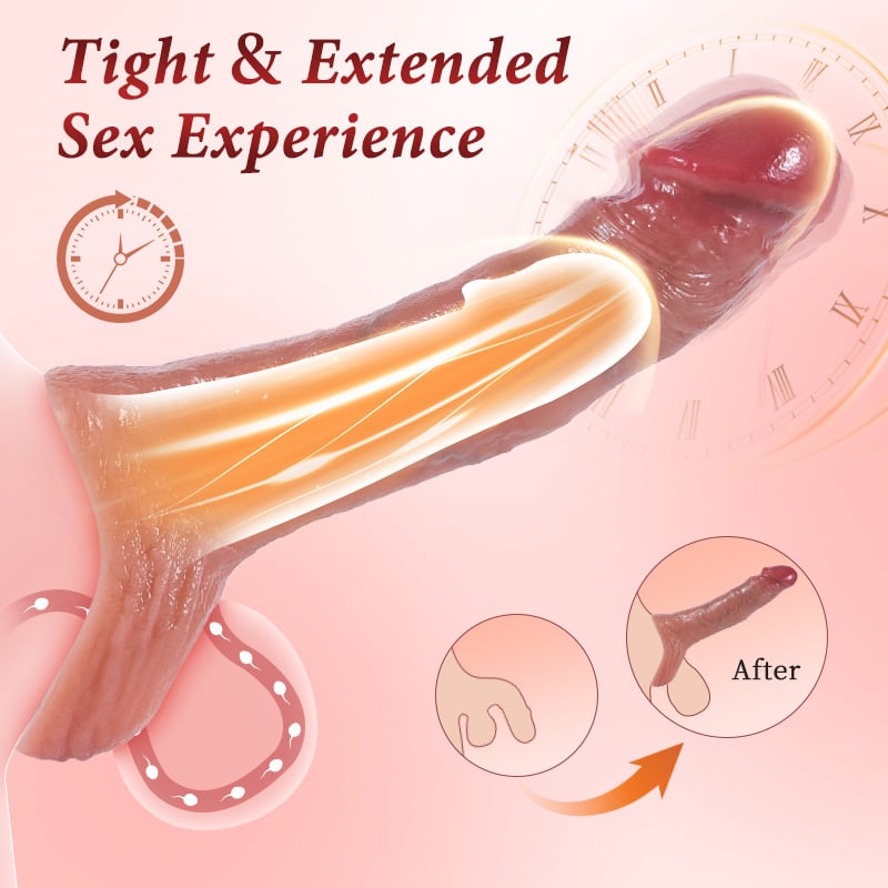 10 Vibrating Remote Control  Penis Sleeve Vibrator With Cock Rings