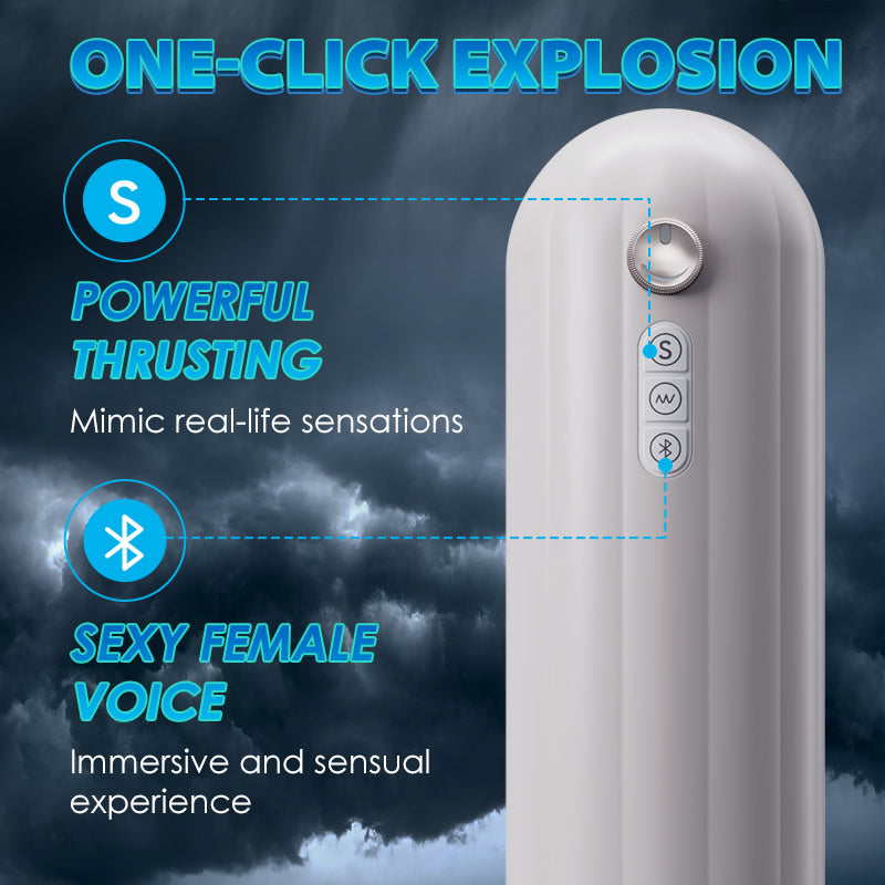 Bluetooth 10 Thrusting Vibration Heating Stepless Adjusting Male Masturbator