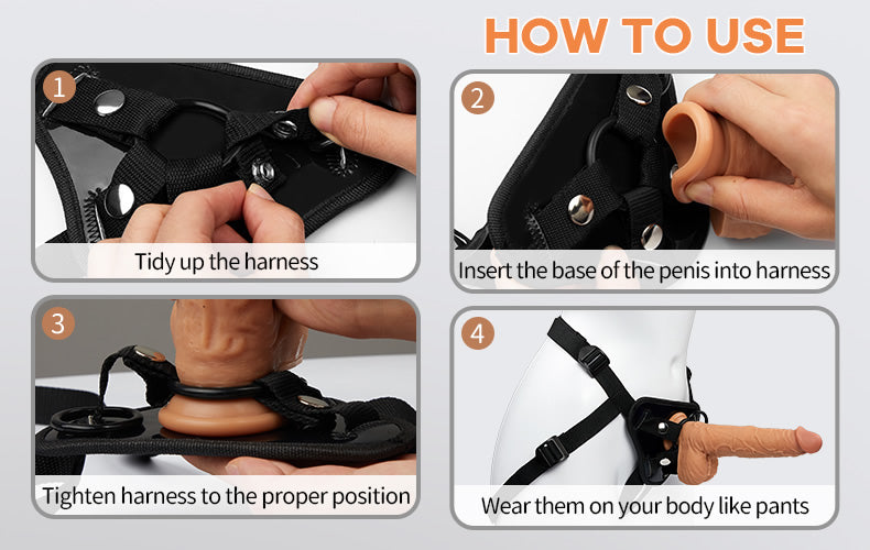 Adjustable Strap-On Harness with Two Different Sizes O-rings