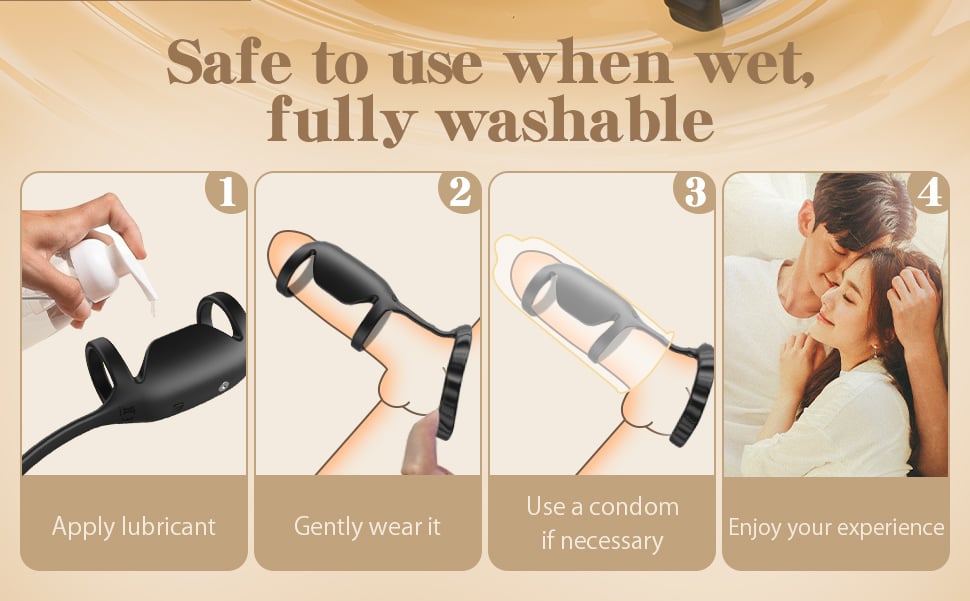 Triple Ring 10 Vibration Couples Use Silicone Material Vibrating Cock Ring