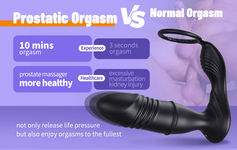 Mason - APP Control Thrusting Vibrating Prostate Massager Cock Ring with Raised Dots