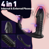 【KOL Recommend】FIGHTER-10 Thrilling Vibration 3 Thrusting Silicone Remote Control Cock Ring Anal Vibrator